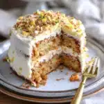 two slices of carrot cake on plates with forks