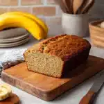 an old fashioned banana bread is cooling on a rack with the words, old fashioned banana bread