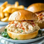 a close up of a sandwich on a plate with french fries