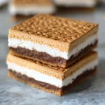 easy frozen s'mores recipe with chocolate and marshmallows on top