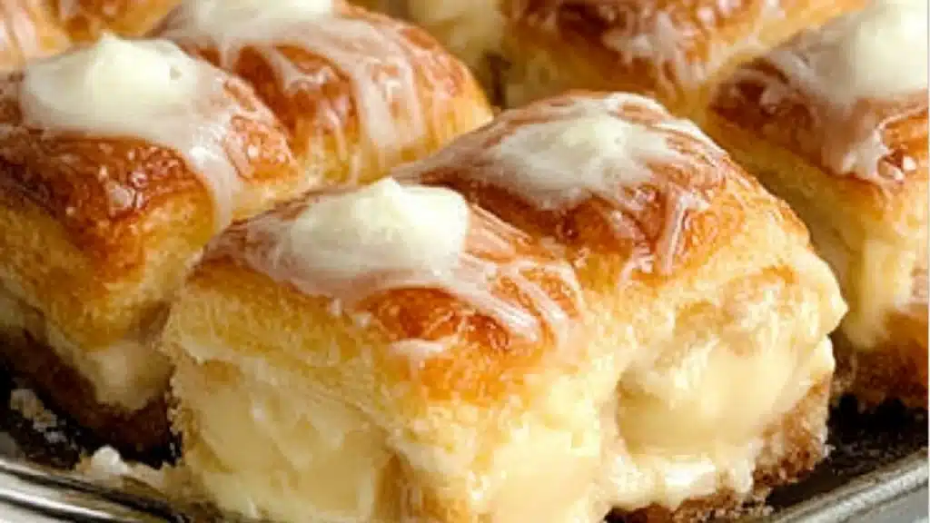king's hawaiian cheesecake danish with icing on top and other ingredients around it