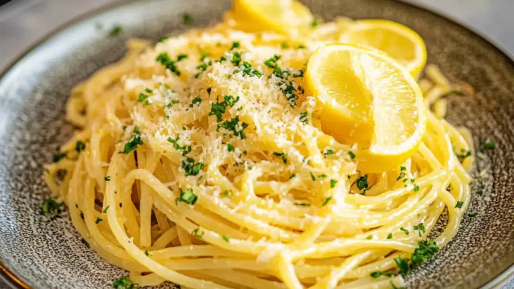 quick and easy garlic lemon pasta recipe that's ready in less than 30 minutes