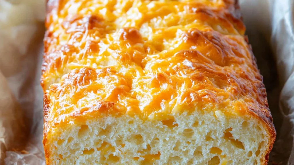 the best easy cheesy bread recipe is made with only three ingredients and it's so good to eat