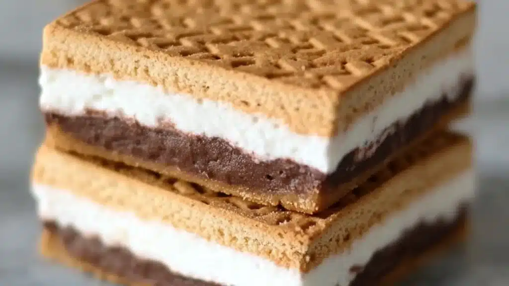 easy frozen s'mores recipe with chocolate and marshmallows on top