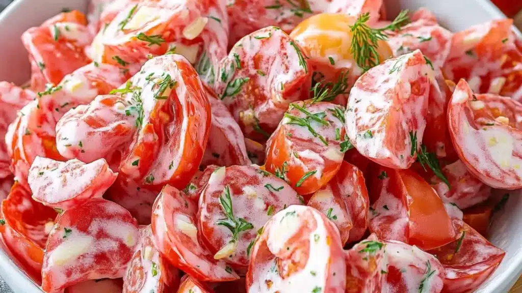 this tomato and garlic salad is so good it's easy to make in the microwave
