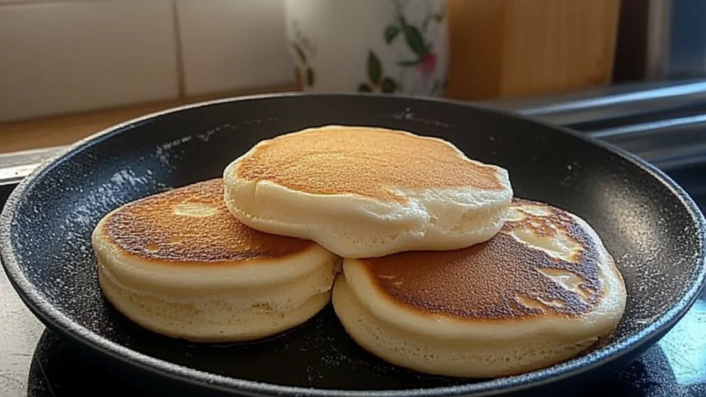pancakes are stacked on top of each other with blueberries and syrup