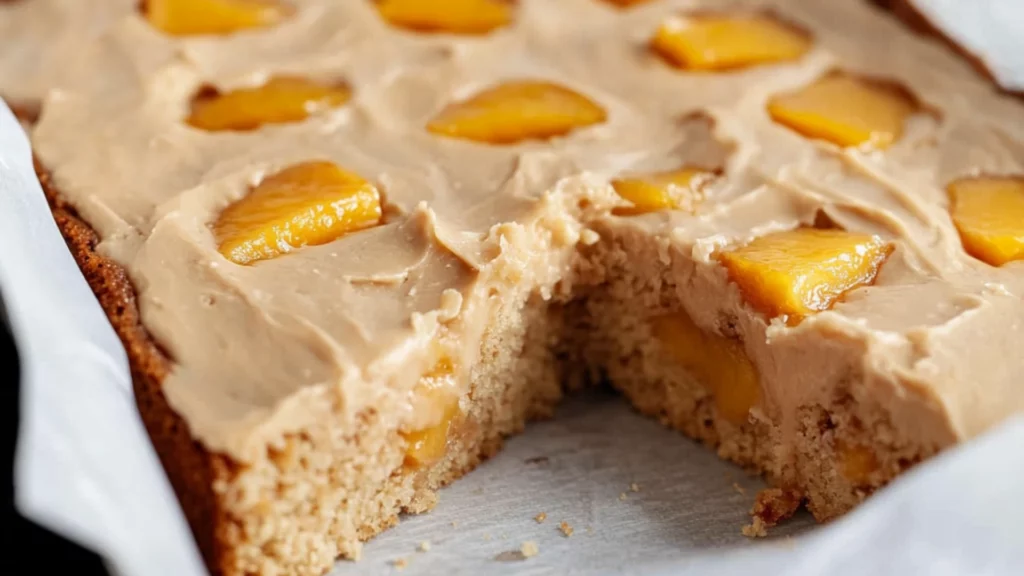Peach Cake With Brown Sugar Frosting