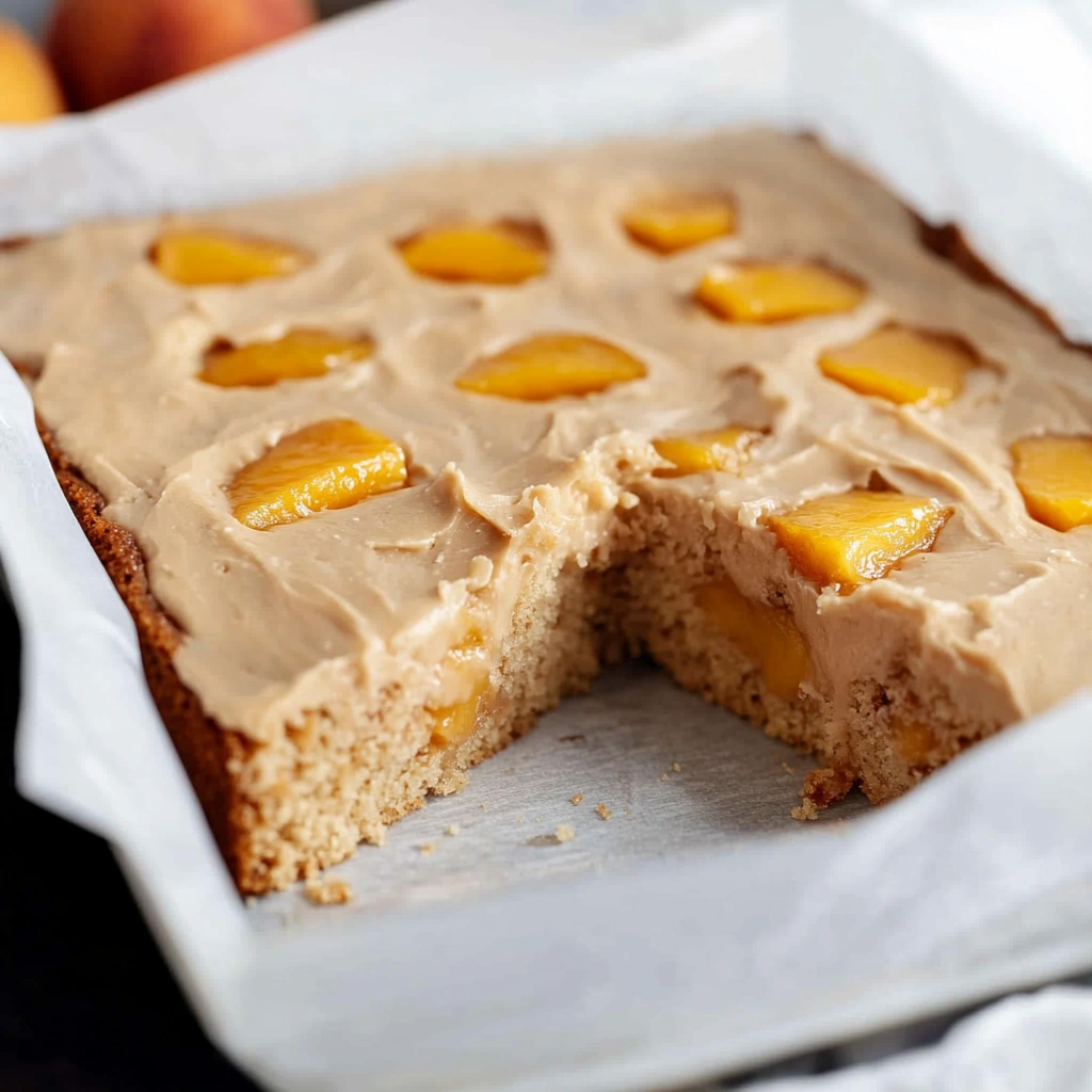 Peach Cake With Brown Sugar Frosting
