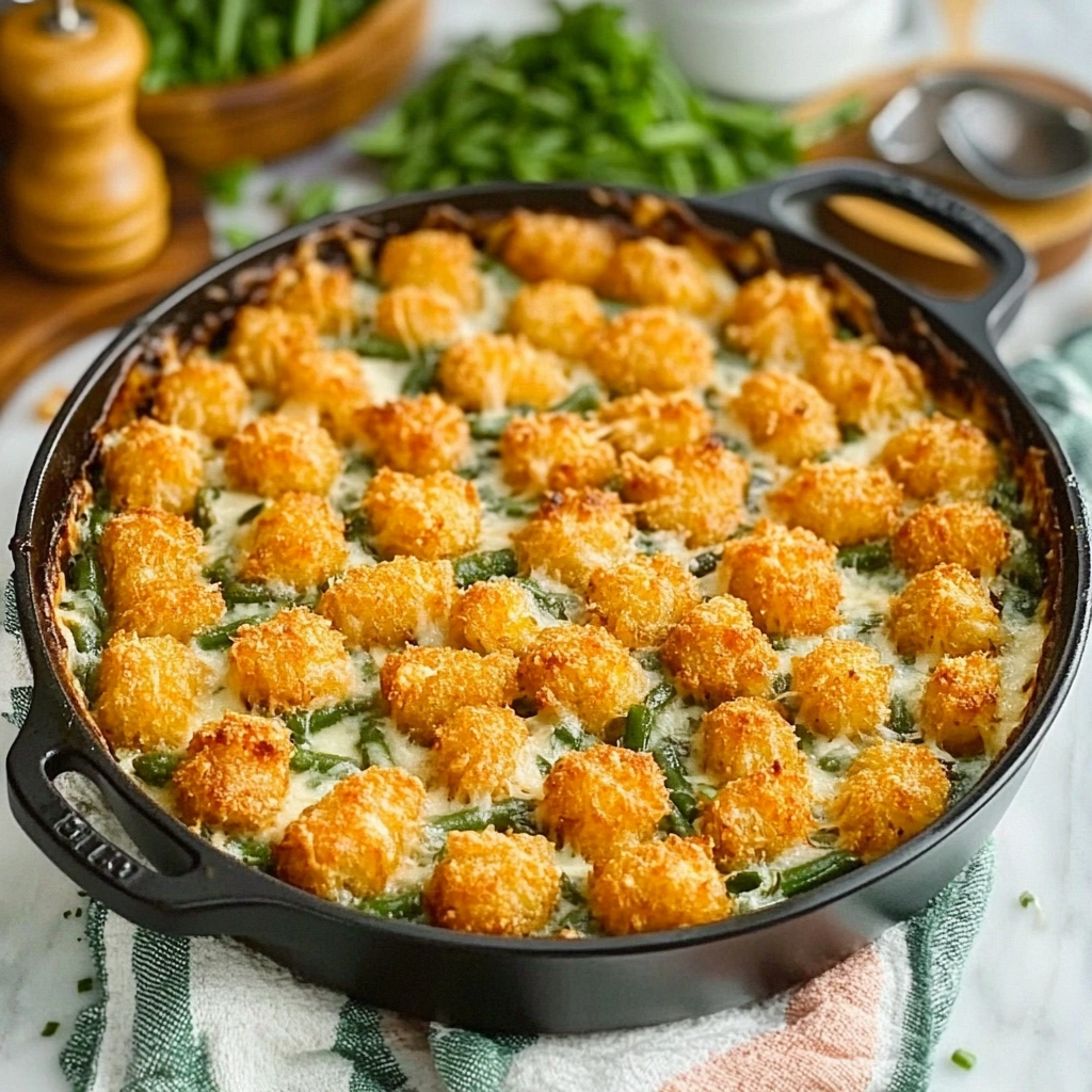 Green Bean Casserole with Tater Tots