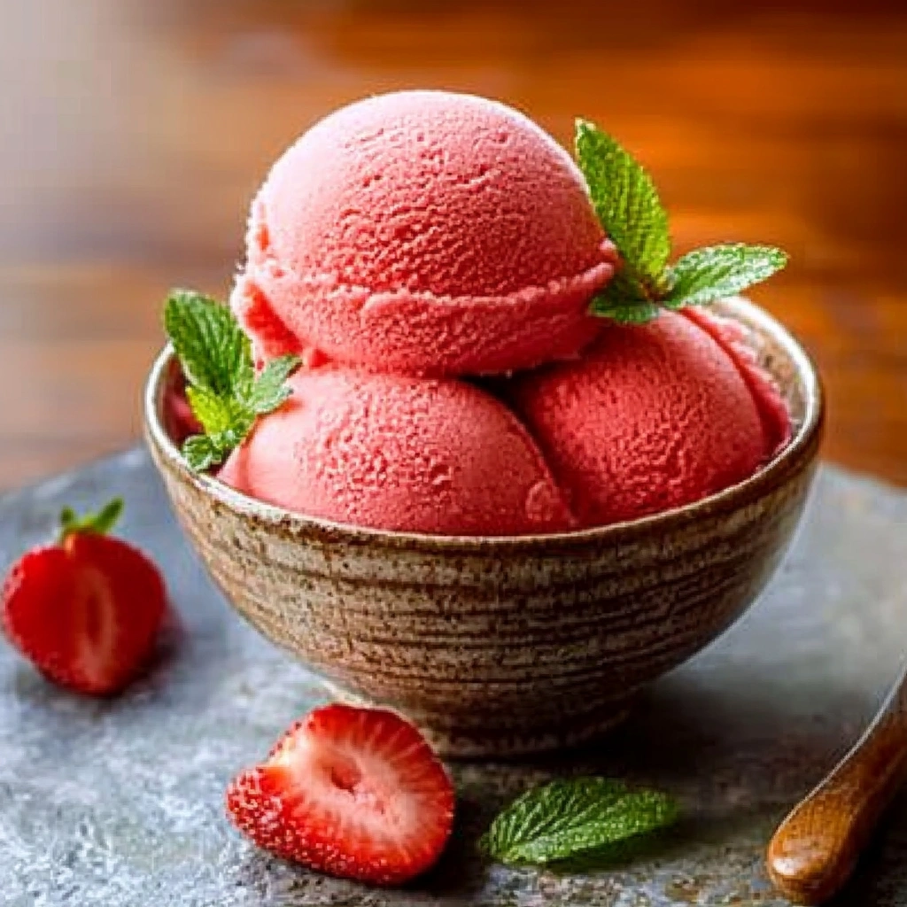 Frozen Strawberry Sorbet