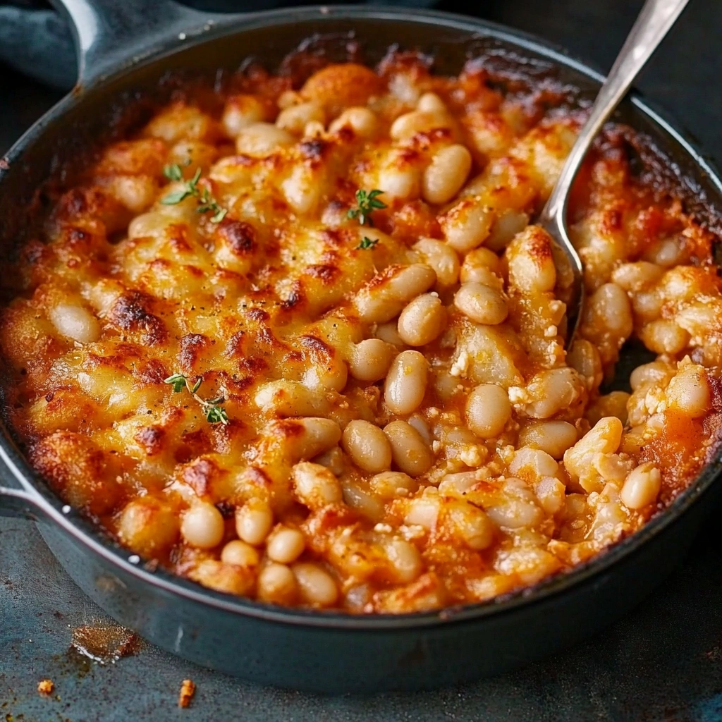 Cheesy White Bean Tomato Bake