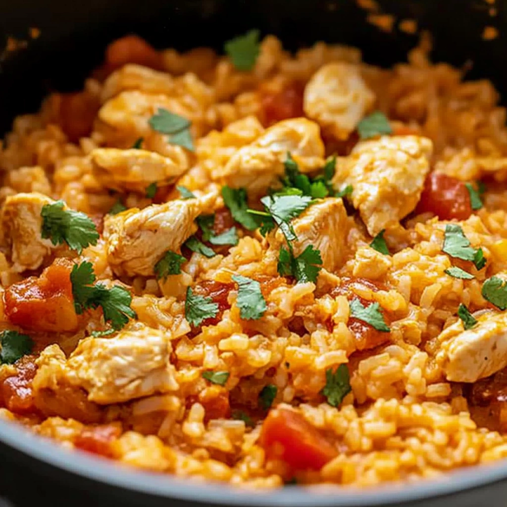Queso Chicken and Rice Crock Pot