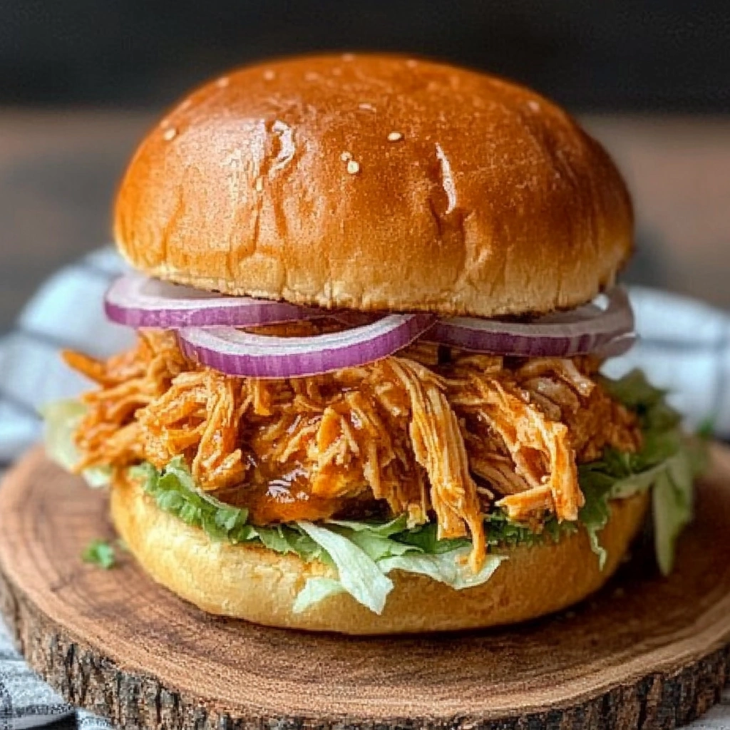 Slow Cooker Honey Mustard Shredded Chicken Sandwich Recipe