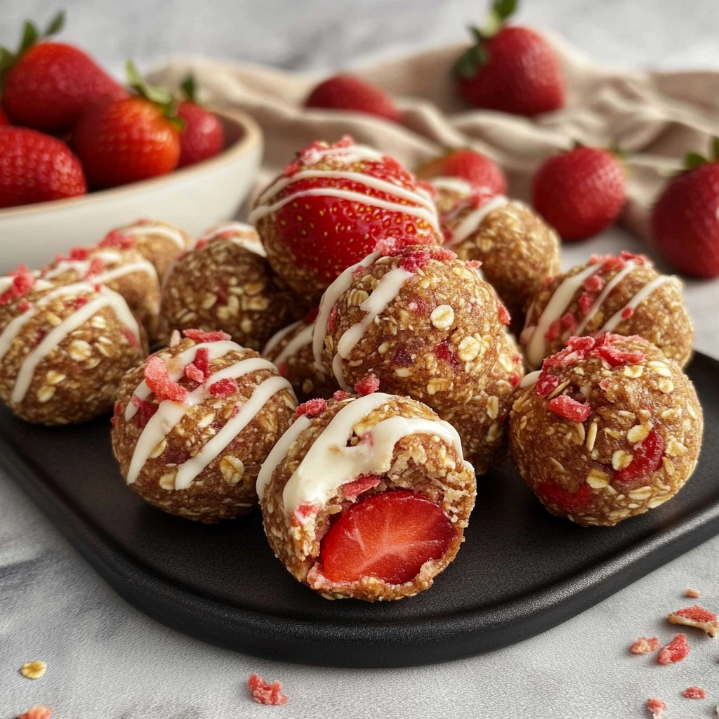 Strawberry Shortcake Energy Bites
