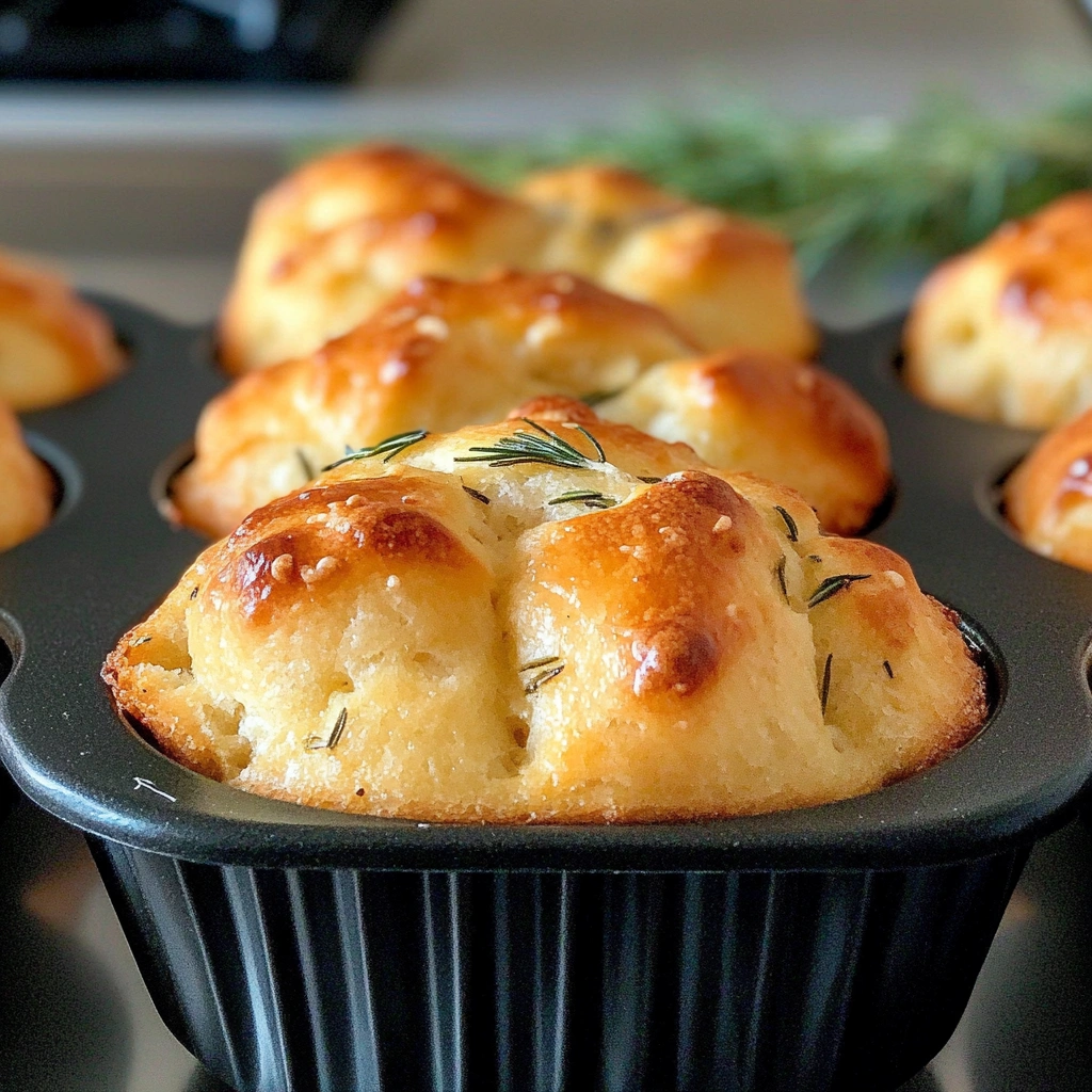  Golden Crust Garlic Rosemary Focaccia Muffins