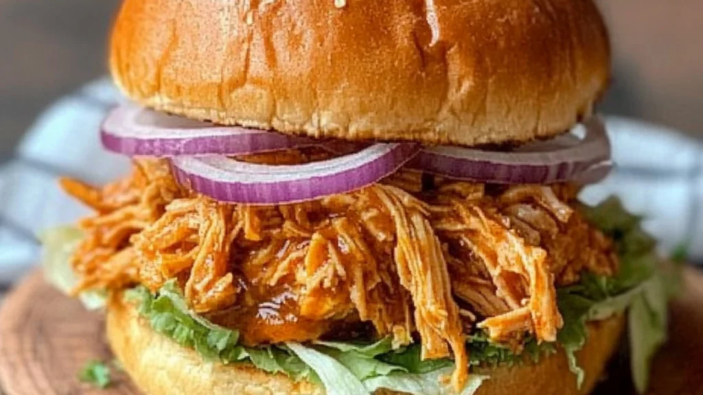Slow Cooker Honey Mustard Shredded Chicken Sandwich Recipe