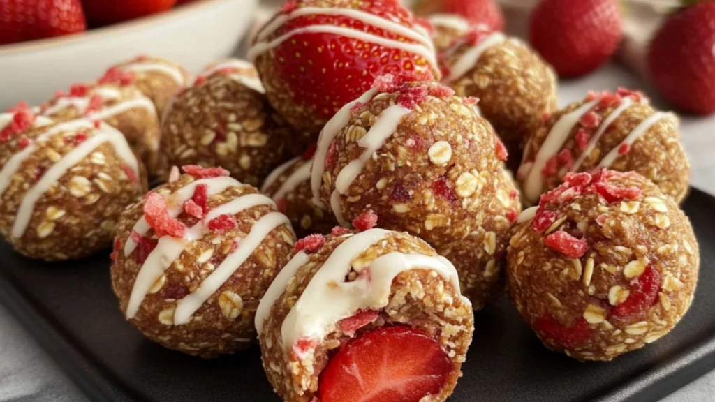 Strawberry Shortcake Energy Bites