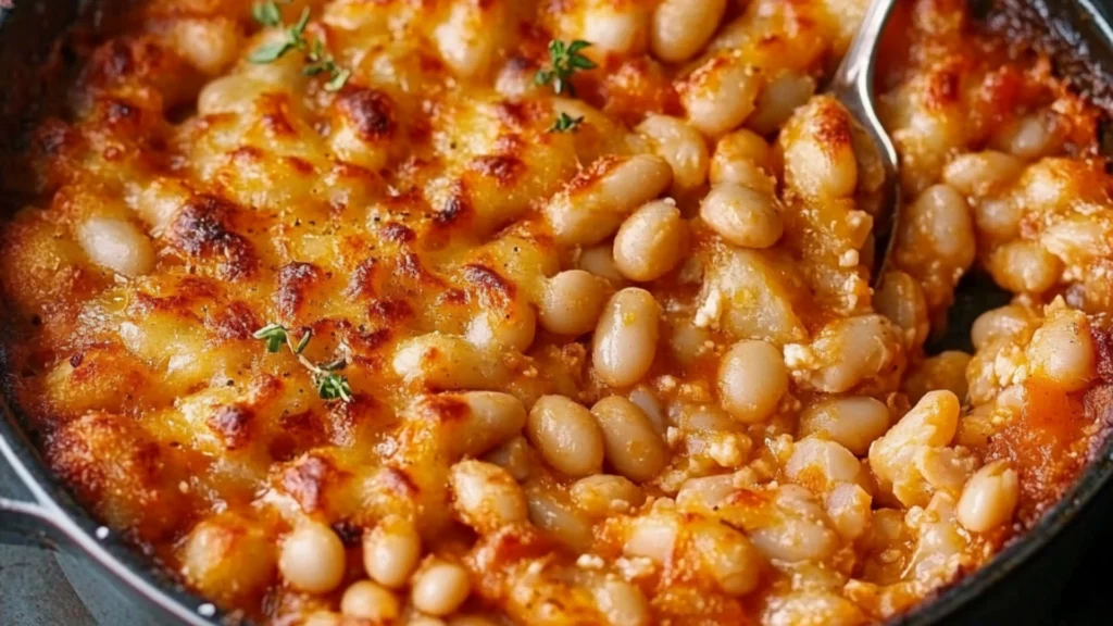 Cheesy White Bean Tomato Bake