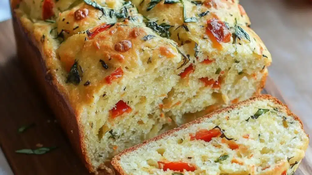 savory caprese bread recipe collage