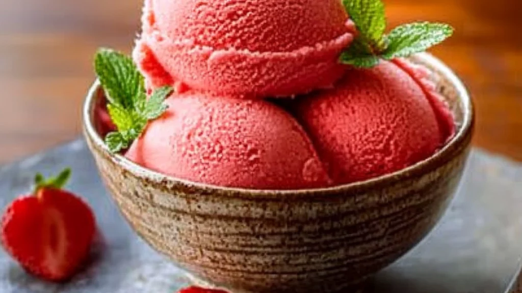 Frozen Strawberry Sorbet