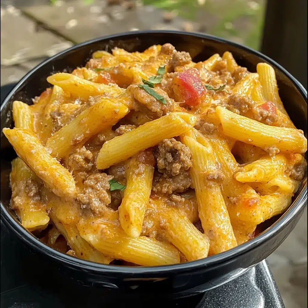 Creamy Rotini Pasta with Ground Beef