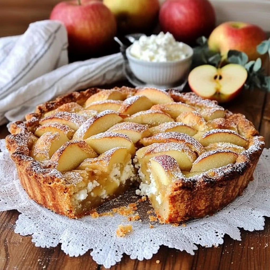 Dietary Apple Pie with Cottage Cheese and Yogurt