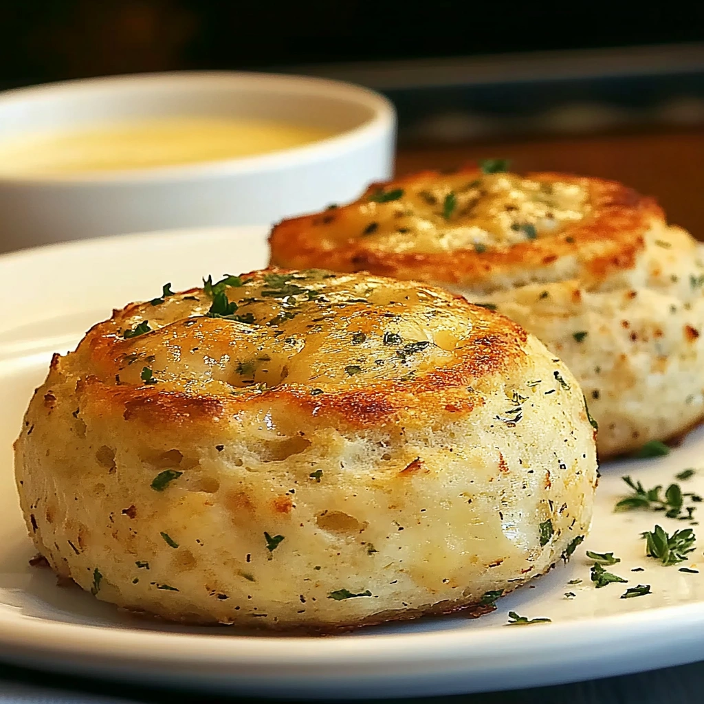 Crab Stuffed Cheddar Bay Biscuits with Lemon Butter