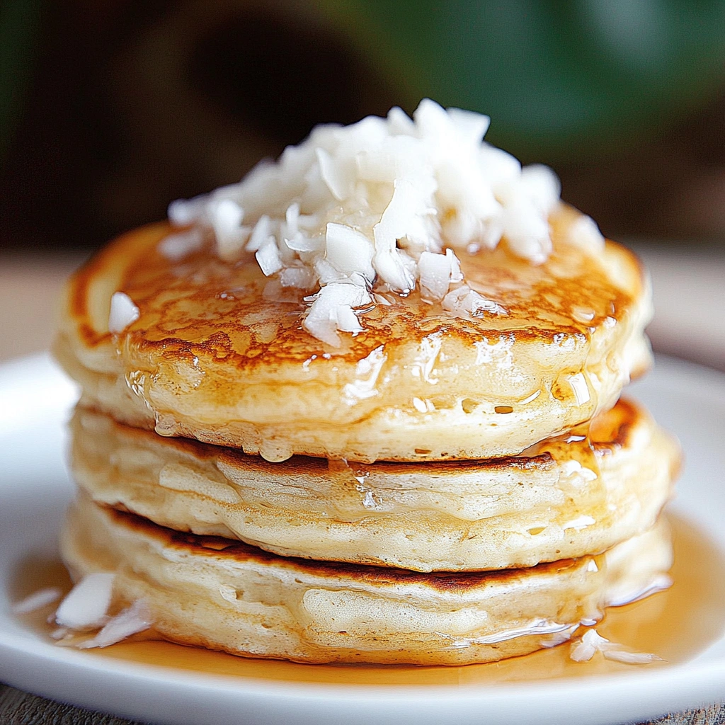 Sweet Coconut Cream Pancakes