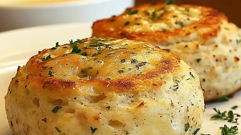 Crab Stuffed Cheddar Bay Biscuits with Lemon Butter