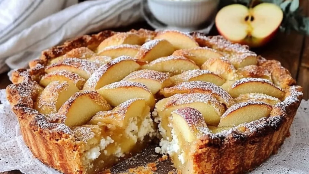 Dietary Apple Pie with Cottage Cheese and Yogurt