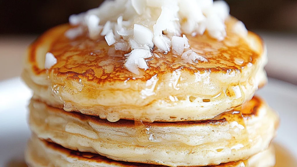 Sweet Coconut Cream Pancakes