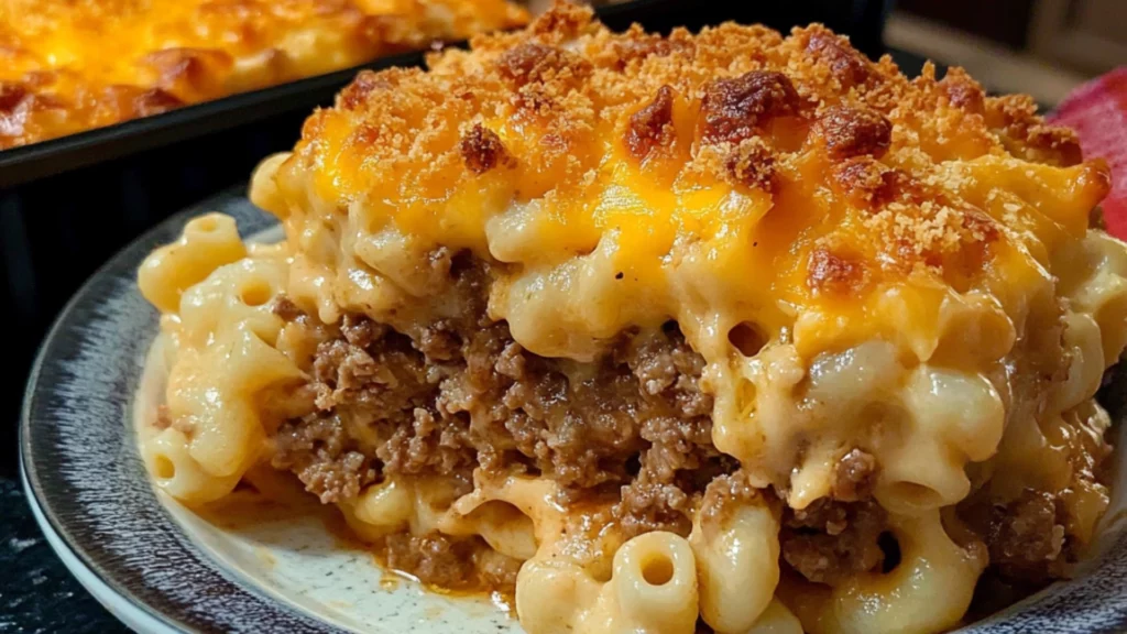 Mac and Cheese Meatloaf Casserole