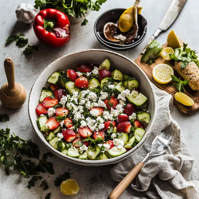 Strawberry Cucumber Mint Salad
