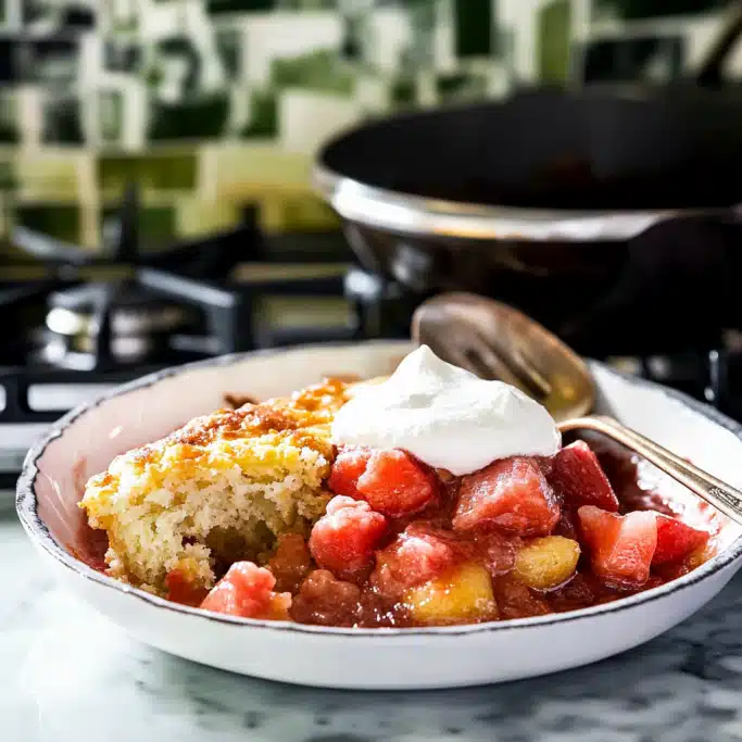 strawberry rhubarb cobbler