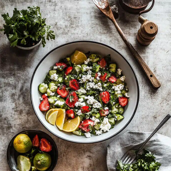 Strawberry Cucumber Mint Salad