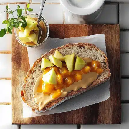 Peanut Butter Honey Pear Open-Faced Sandwiches