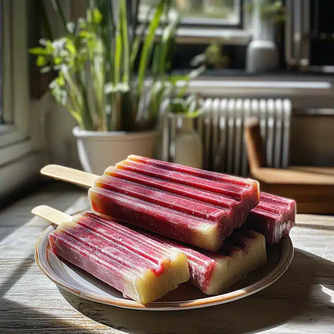 Rhubarb and Greek Yogurt Popsicles