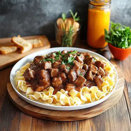 Slow Cooker Beef and Noodles