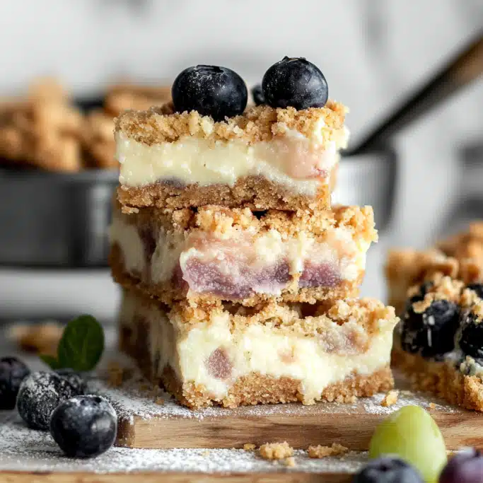 Blueberry Rhubarb Cream Cheese Bars