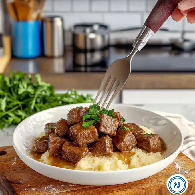Slow Cooker Garlic Butter Steak Bites