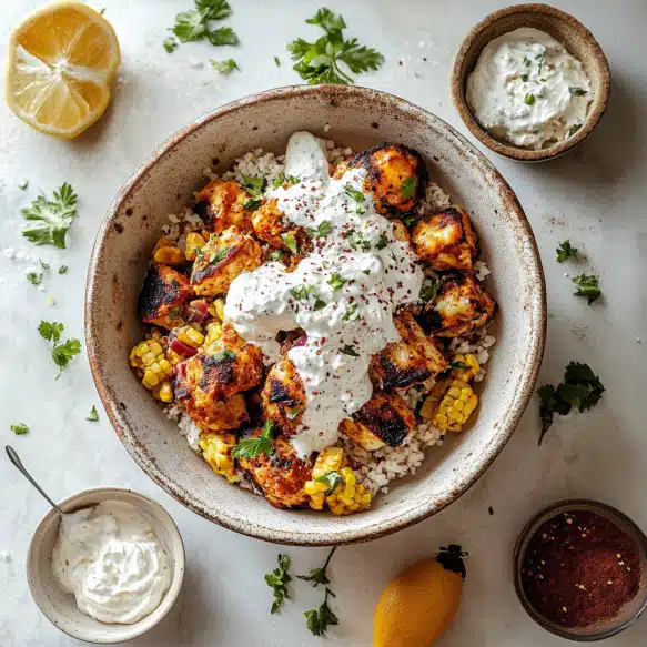 Street Corn Chicken Rice Bowl