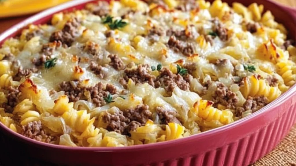 Sauerkraut Casserole with Ground Beef