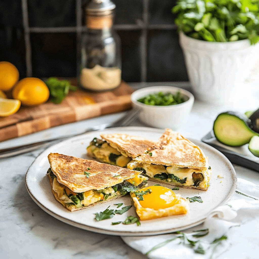 Spinach Avocado Breakfast Quesadilla