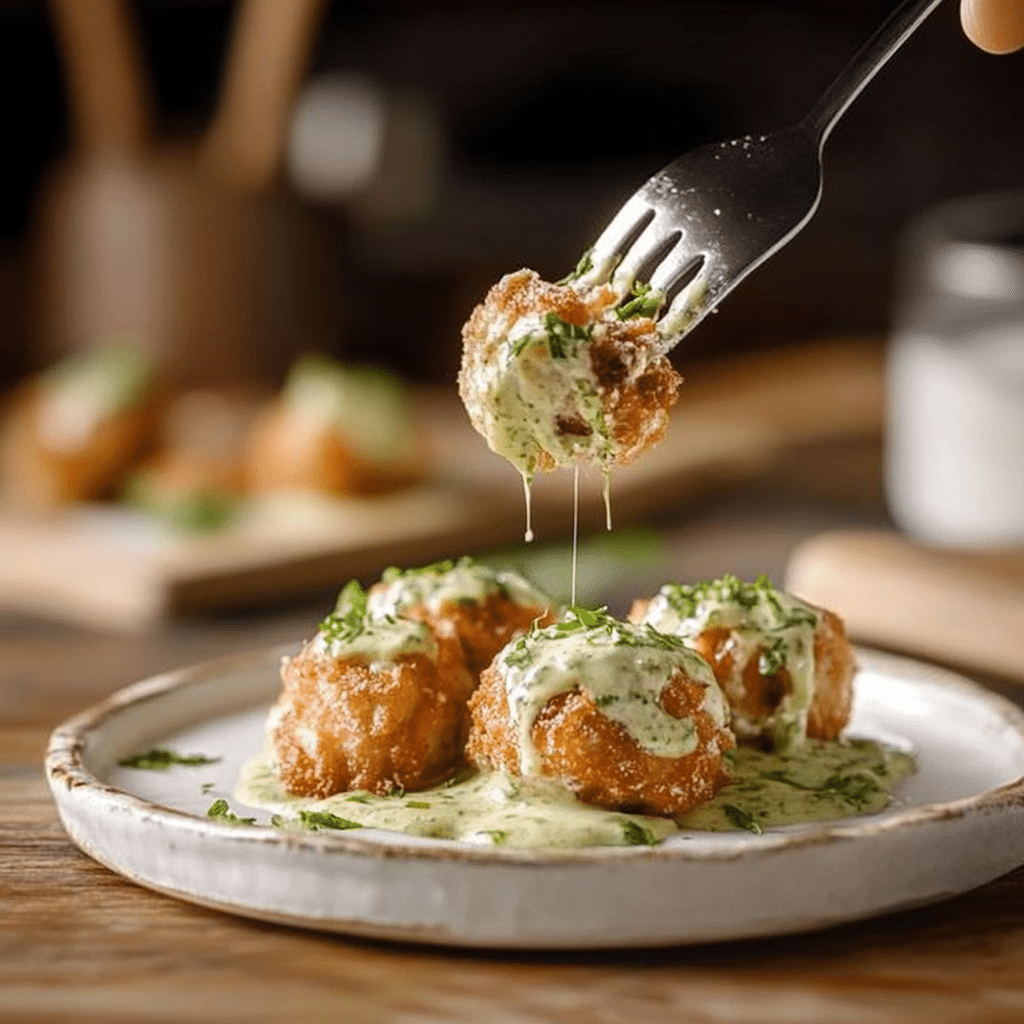 Salmon Balls With Avocado Sauce