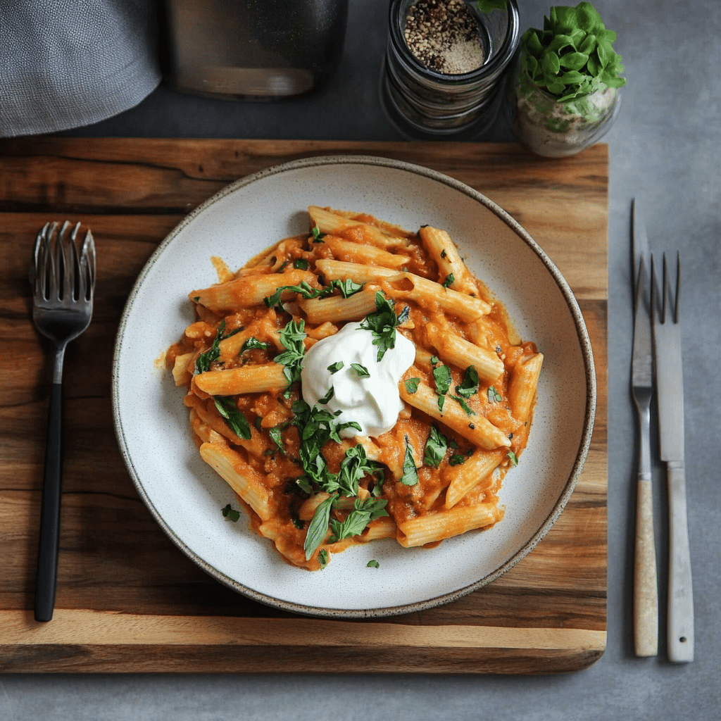 Roasted Tomato Garlic And Ricotta Pasta