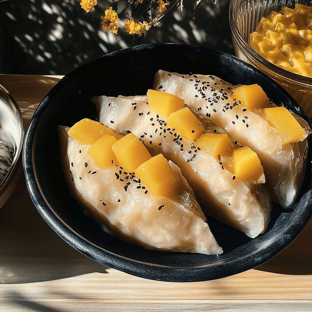 Amazing Thai Mango Sticky Rice Rolls - bellieskitchen