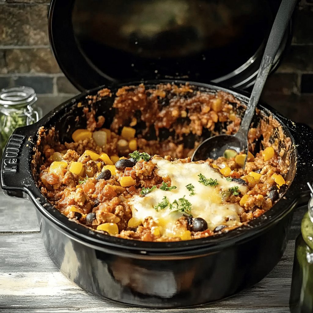 Slow Cooker Taco Casserole