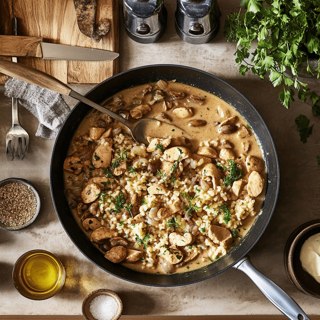 Chicken Marsala Orzo