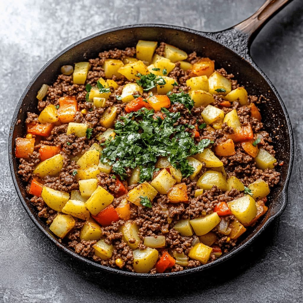 Mexican Ground Beef and Potato Skillet