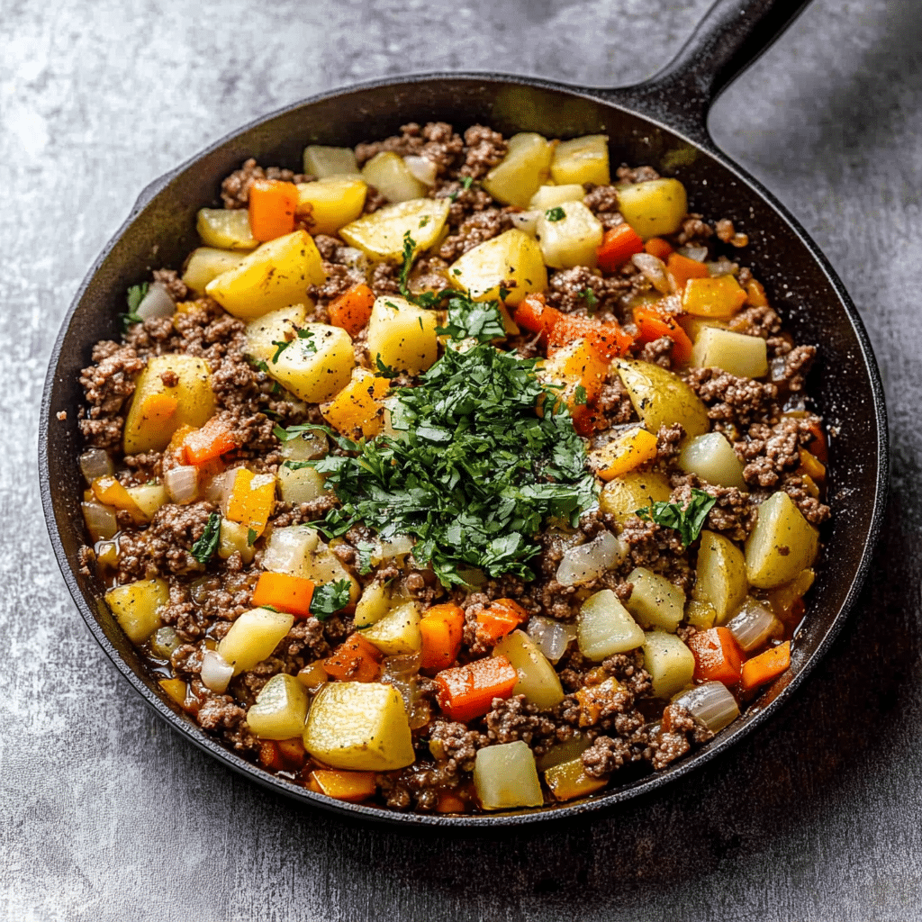 Mexican Ground Beef and Potato Skillet